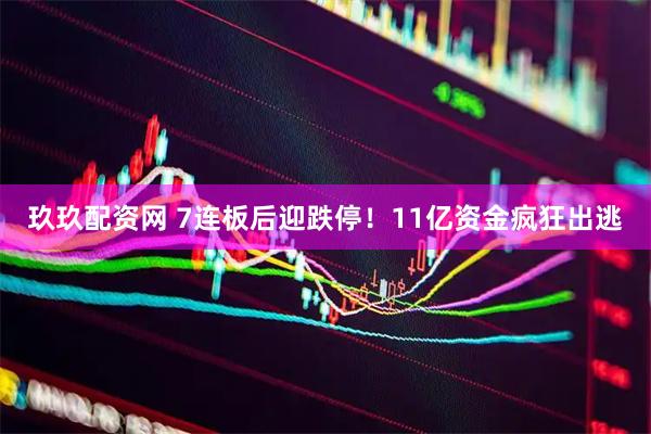 玖玖配资网 7连板后迎跌停！11亿资金疯狂出逃